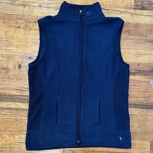 Danskin Navy Blue Sleeveless Zip Fleece Vest
